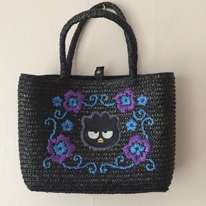 Vintage Badtz Maru raffia bag, RARE, HTF, EUC